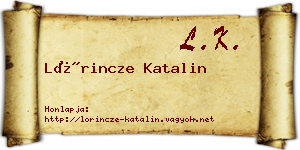 Lőrincze Katalin névjegykártya